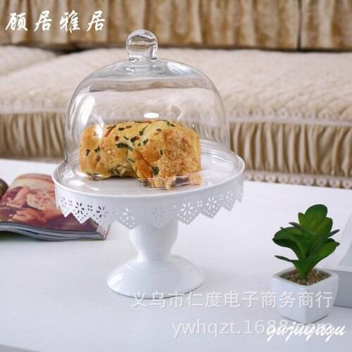 C Iron glass ornaments wedding fruit bowl creative home accessories Coffee cake pan Decoration
