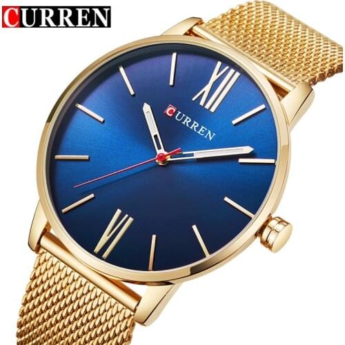 CURREN Top Watches Men Luxury Brand Mesh Steel Strap Slim Male Clock Men Watch Business Fashion Casual Watches relogio masculino