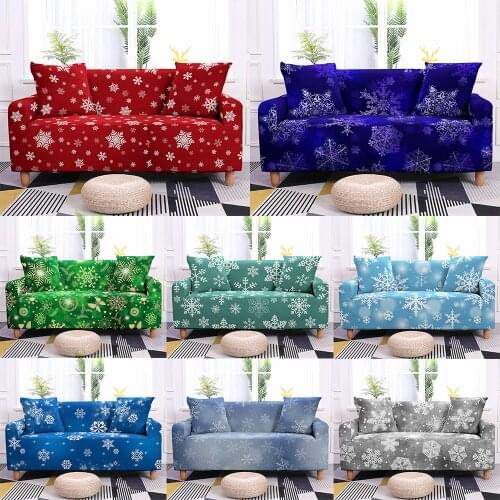 3D Snowflake Printed Sofa Covers for Living Room Spandex Elastic Couch Cover Single Double Seater L-shape Sofa Slipcover