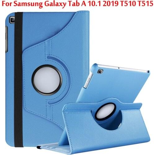 360 Rotating Case for Samsung Galaxy Tab A 10.1 2019 T510 T515 Stand PU Leather Cover for SM-T510 SM-T515 10.1 inch Cover