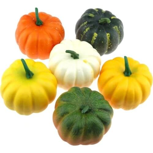 Gresorth 3.5 inches Artificial Pumpkins Fake Halloween Harvest Decoration Pumpkin - Pack of 6
