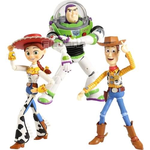 Toy Story SCI-FI Revoltech Jessie / Woody / Buzz Lightyear PVC Action Figure Collectible Model Toy