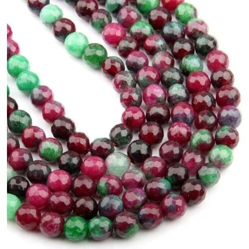 Round 4/6/8/10mm Faceted Imitation Tourmaline Loose Beads for DIY Craft Bracelet Necklace Jewelry Making