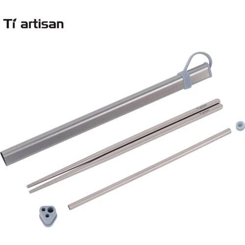Tiartisan Kitchen Accessories Titanium Chopsticks Set Aluminum Chopsticks Box Case For Titanium Chopsticks Storage and Straw