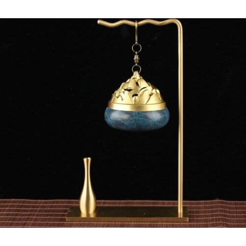 Copper Incense Burner Incense Seal Burner Hollow Hanging Ball Zen Tea Ceremony Office Decoration Backflow Incense Plate Cencer