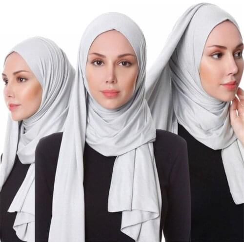 Muslim women cotton jersey scarf hijab turbante islamic headscarf foulard femme musulman shawls arab wrap head scarf hoofddoek