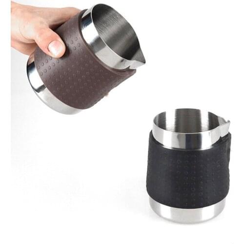 Stainless Steel Milk Frothing Pitcher with Silicone Case Espresso Coffee Maker Barista Craft Latte Cappuccino Milk Jug Cream Cup