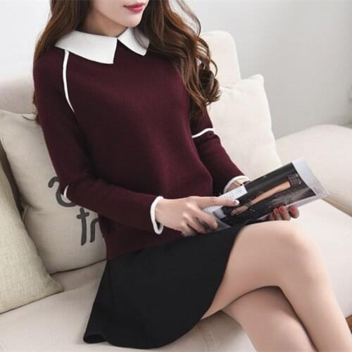 2019 Real Poncho New Trend Of Korean Version Of Small Square Collar Sleeve Knitted Bottom Sweater Pullover In Autumn And Winter