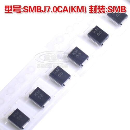 New SMBJ7.0CA SMB Silkscreen KM TVS Transient Suppression Patch Diode DO-214AA 7.0V