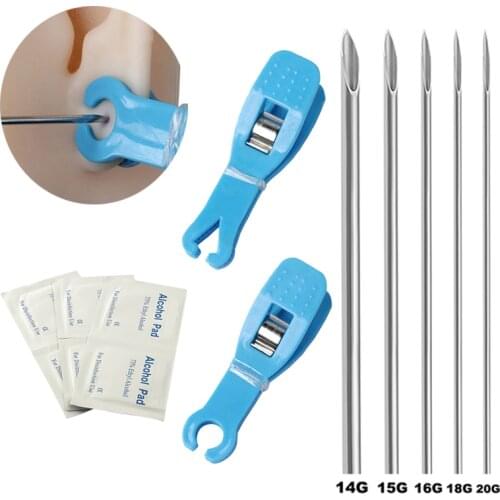 Disposable Sterile Body Piercing Needles Clamp Set Open Plastic Hemostatic Forceps Plier Tattoo Tool for Ear Lip Piercing Clip