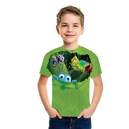 A Bugs Life Anime 2021 Summer High Quality Boutique Wholesale Short Sleeve Boys And Girls 3D Printed T-Shirt Original College