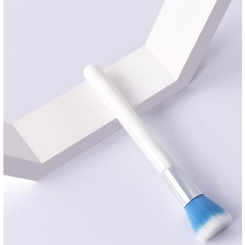 Single makeup brushes makeup tool white wooden handle loose powder brush flat head oblique round head brush