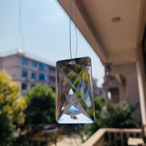 50mm Strip Crystals Prism Suncatcher Cut Faceted Rainbow Maker Chandelier Crystal Hanging pendant Home Wedding Decor Accessories