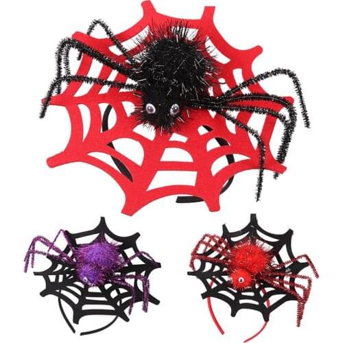 Halloween Spider Web Headband Halloween Prop Head Hoop Loop Holiday Party Headwear Masquerade Party Decoration
