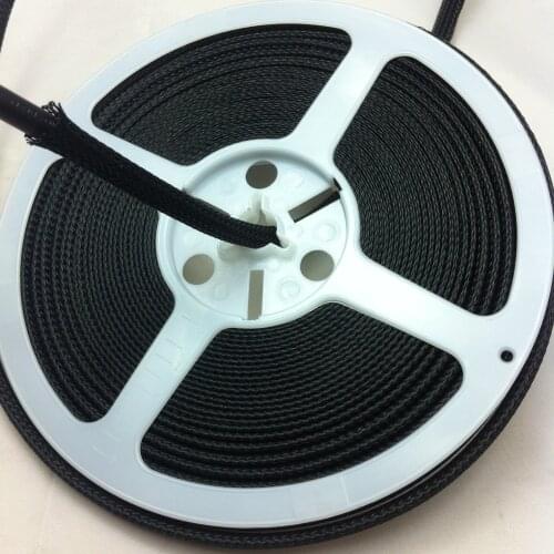 Black shrink braided mesh tube, wire electric collar protective sleeve