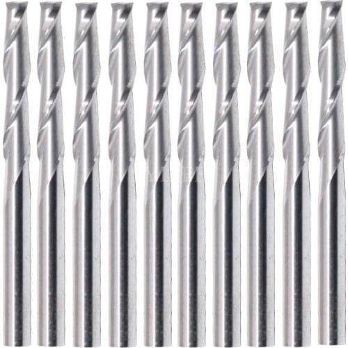 CNC One Flute Spiral Bit Cutting Tools CED 2.5mm CEL12mm 1.5" Long Pack of 10