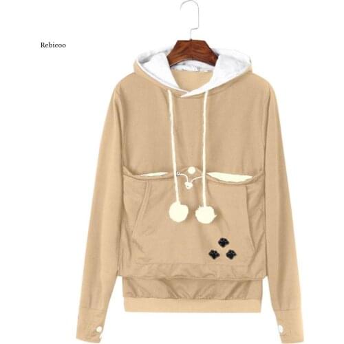Cat Lovers Hoodie Kangaroo Dog Pet Paw Dropshipping Coat Pullovers Cuddle Pouch Sweatshirt Pocket Animal Ear Hooded Tops