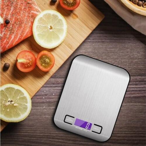 10/5kg Household Digital Kitchen Scale Electronic Food Scales Stainless Steel Weight Measuring Tools Slim LCD Weighing Scale