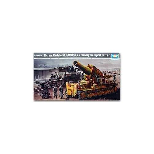 Trumpeter 1/35 scale model 00209 800mm self-propelled mortar Karl-Gerat 040/041 on railway transport carrier
