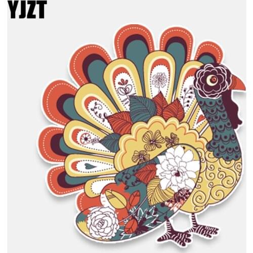 YJZT 13.3*14.2CM Peacock Decor Car Sticker High Quality Personalized Silhouette 11A0054