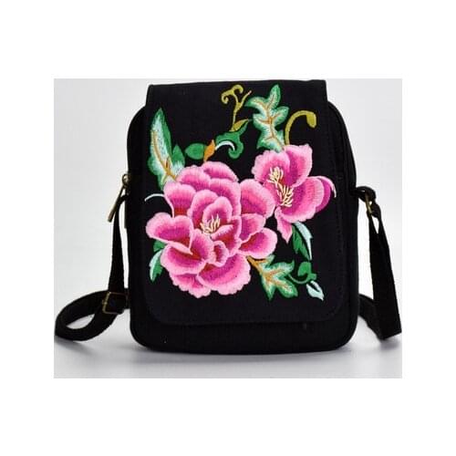 Fashion national embroidery women small shopping handbags!Nice bohemian floral prints lady hasp shoulder bags Top canvas Carrier