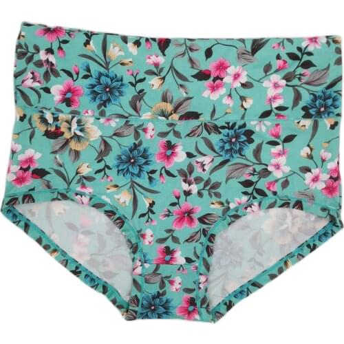 High waist panties for women shorts panti for woman big size ladies' high rise briefs floral printing plus size underwear panty