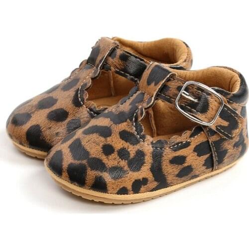 10 color Luxury Soft Leather Baby Shoes Newborn PU Shoes Rubber Sole Prewalker Non-slip Leopard Solid First Walkers