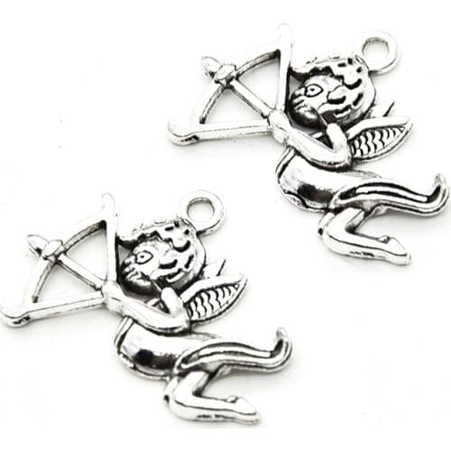 12pcs/lot Lovely Cupid Charms Vintage Metal Angel Cupid Charms DIY Handmade Cupid Charms Jewelry Making 28*19mm