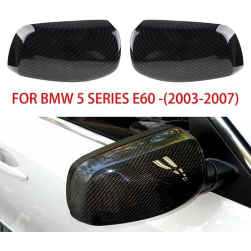 Side Rearview Mirror Cover Cap Mirror Fit For BMW E60 E61 E63 E64 2003 2004 2005 2006 2007 ABS Car Accessories Modified Part