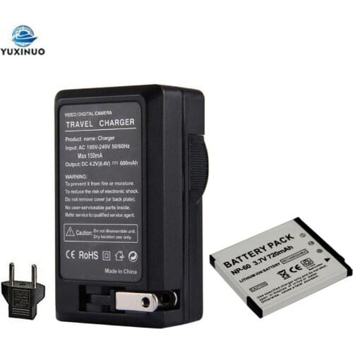 3.7V 720mAh CNP-60 NP-60 CNP60 NP60 Camera Battery + AC Charger for Casio EX-Z80 S10 Z9 FS10 S12 Z20 Z29 Z85 EX-FS10 EX-S10 S12