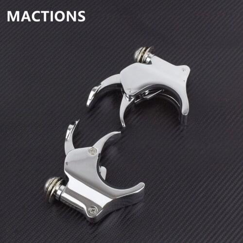 41mm 1 Pair Windshield Windscreen Clamps Chrome For Harley Sportster XL 883 1200 Dyna Super Glide FXDWG Softail FXST Night Train