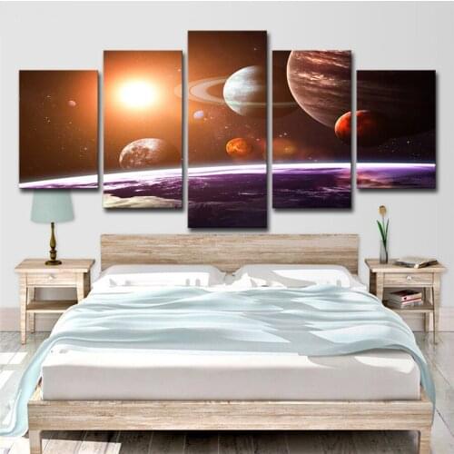 5 pcs sets diy diamond painting kits Abstract Cosmic Space Five Planets mosaic diamond Embroidery full square round drills FS76