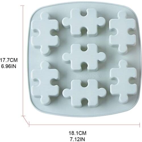 94PF Puzzle Shapes Silicone Material Blue and Pink 2 Colors Chocolate Molds for Kitchen DIY Baking for Children for Microwave