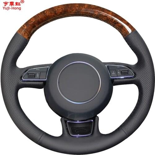 Yuji-Hong Car Steering Cover Case for Audi A1 8X A3 8V A4 B8 A5 8T A6 C7 A7 G8 A8 D4 Q3 8U S4 B8 2012-2016 Artificial Leather
