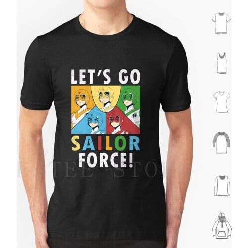 Lets Go Sailor Force T Shirt Cotton Men DIY Print Voltron 80s Retro Sailor Force Vintage 1980 Cartoons Lions Go Lion Faded