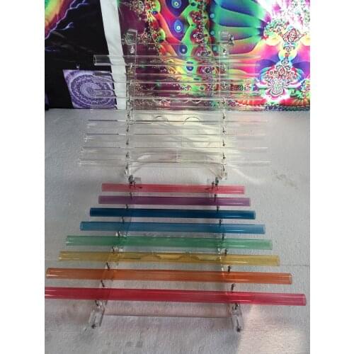 Colorful crystal harp + clear crystal harp with Aluminum alloy box in 440HZ or 432HZ perfect CDEFGAGC note for Sound therapy