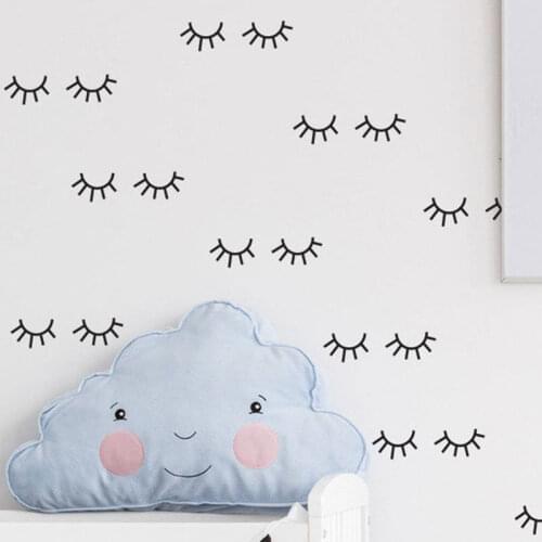 Cute Eyelash Pattern Wall Decal Removable Vinyl Wall Sticker Home Decor For Kids Room Lovely Sleepy Eyes Baby Nursery Mural NR08