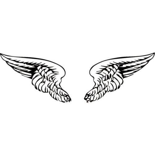 Car Stickers 2X Angel Wings Decals (right One, Left One) Fashion PVC Car Decoration Accessories Decals Black/white,13cm*9cm