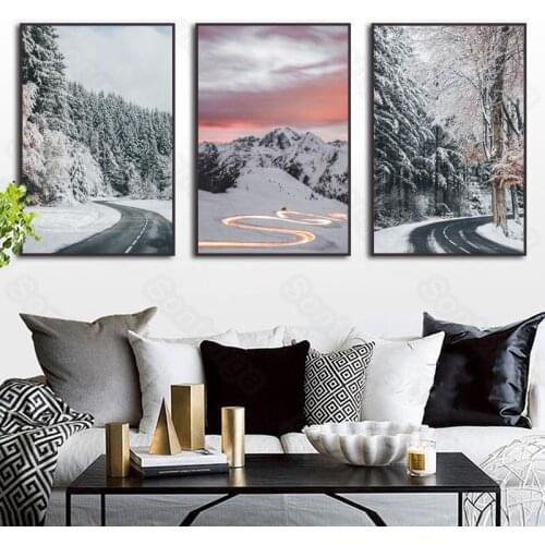 Nordic Style Landscape Painting Mountain View Decorative Painting Bedroom Room Decoration Decoration Wall Sticker Wallpaper Wall