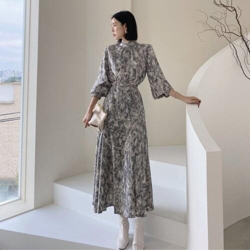 New Summer WomenS Dress 2021 Floral Print Dress Long Evening Female Vintage Maxi Party Beach Women Dresses Casual Light Prom