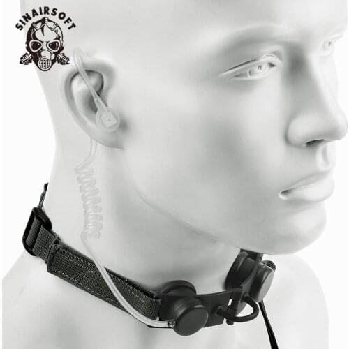 Z-tactical Z Tactical Headphones Throat Microphone Headset PTT Portable Radio Mic Neckband Hunting Airsofte Throat Mic Earphone