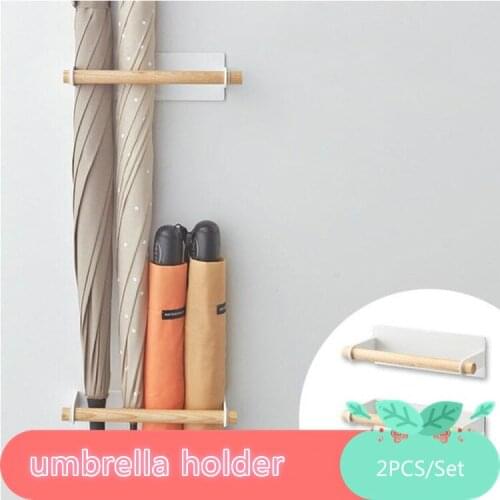 Simple Household Magnet Door Back Umbrella Holder Creative Iron Wall Hanging Umbrella Stand Refrigerator Stickers Umbrella Rack