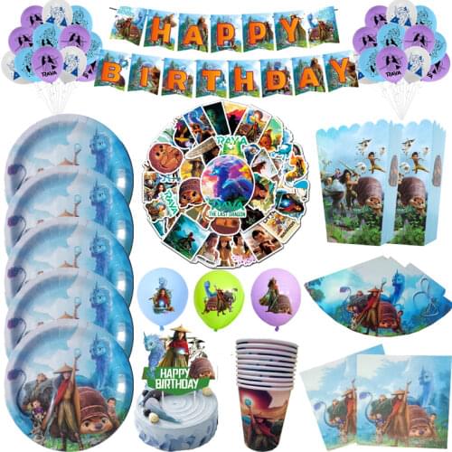 Raya and The Last Dragon Theme Birthday Party Decorations Raya Paper Plates Cups Balloon Boys Baby Shower Supplies Toys For kids