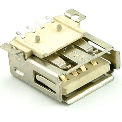 10pcs USB Type A Female Plug Jack SMD Mobile Power Interface Connector 90 Degrees High Temperature Curved Pin Socket