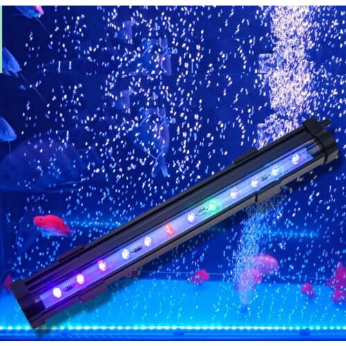 AC110V-220V Multicolor Aquarium Submersible LED Air Bubble Light Fish Tank Underwater Air Curtain Air Stones Bubble LED Lamp
