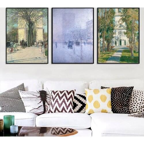 Retro Middle Ages Street Scenery View Poster Canvas Print Painting Wall Art Living Room Home Decoration