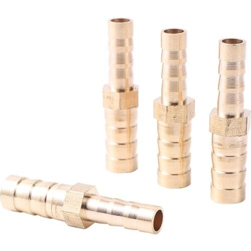 Garden Hose Straight Barbed Brass Pipe Fittings 6mm to 8mm Reducer Coupling Connector Hose Pipe Repair Joint 3Pcs