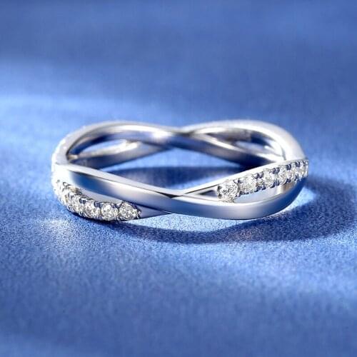 Trend double winding micro-set female diamond ring simple fashion wedding engagement party gift luxury jewelry