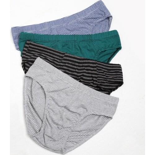Comsoft 95% cotton mens underwear fashion stripes mens briefs factory sale comfortable mens panties plus size XXL