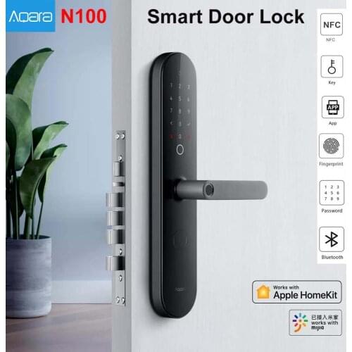 Aqara N100 Smart Door Lock Fingerprint Bluetooth Password Unlock Works For Apple HomeKit Smart Linkage With Doorbell